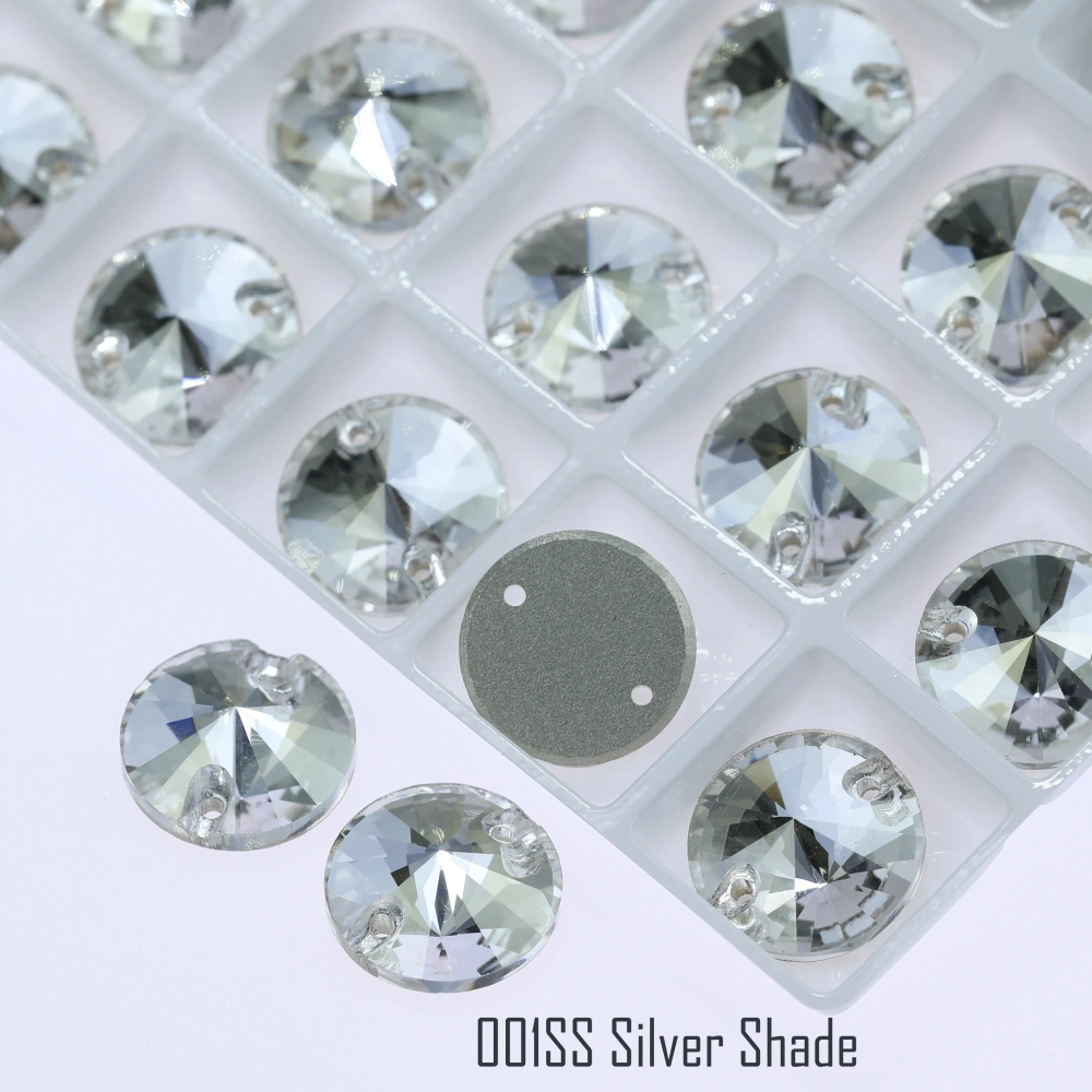 Rivoli Sew-on Stone Crystal Plating Effect Sparkling Fancy Sewing Stones Glass Crystal Rhinestones for DIY clothing and wedding