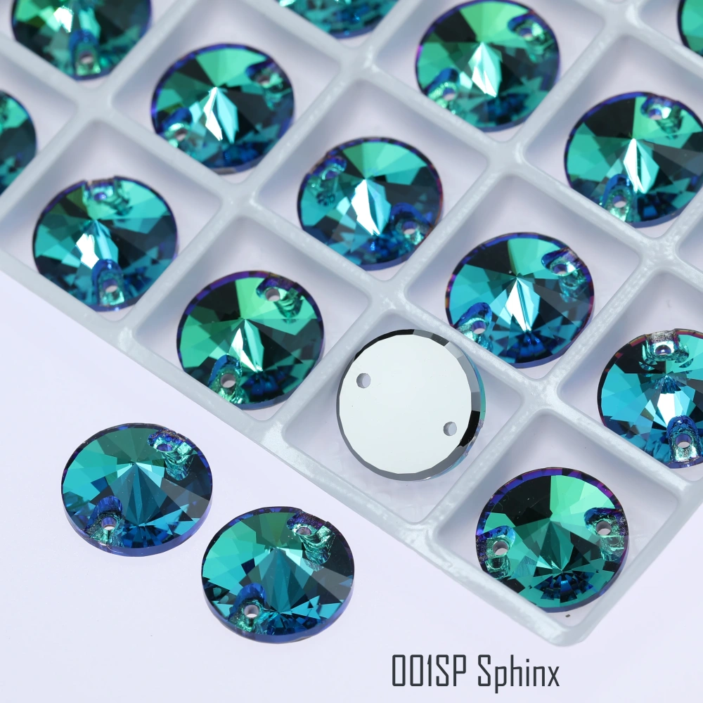 Rivoli Sew-on Stone Crystal Plating Effect Sparkling Fancy Sewing Stones Glass Crystal Rhinestones for DIY clothing and wedding