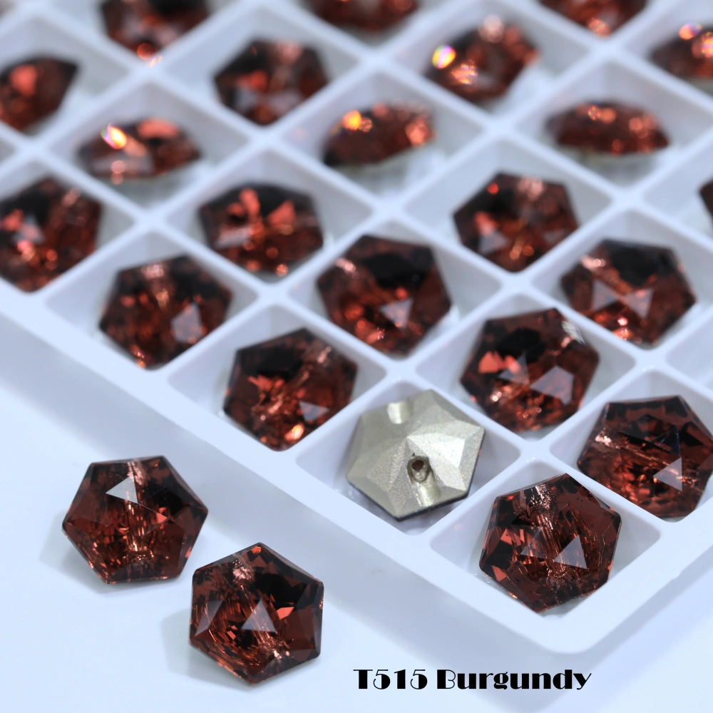 Hexagon Cross Hole Shank Buttons Metal Alloy Fasteners for Clothing Coat Jacket Shirt DIY Sewing Craft Accessories
