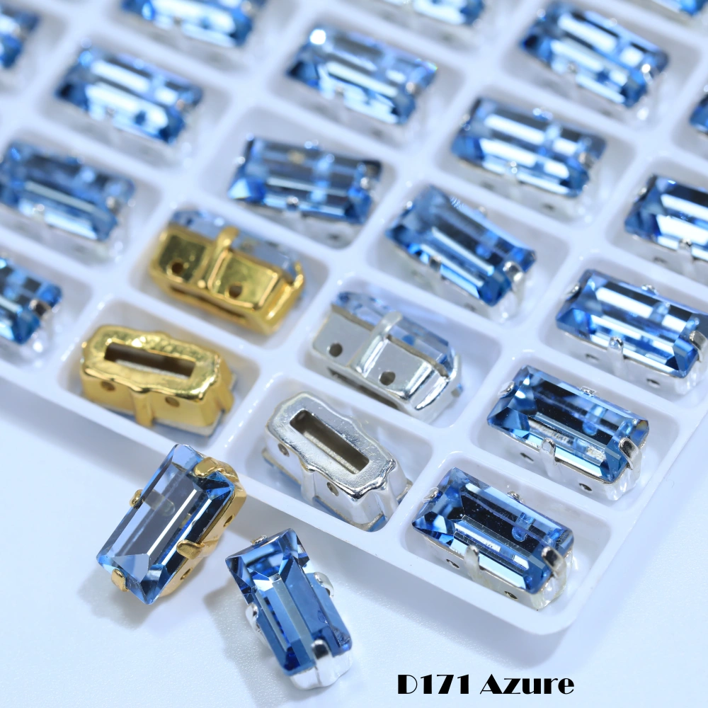 Top Quality Color Glass Crystal Baguette Rectangle Pointed Back Sew on Claw Rhinestones Shiny Fancy Loose Stones DIY Garment bag