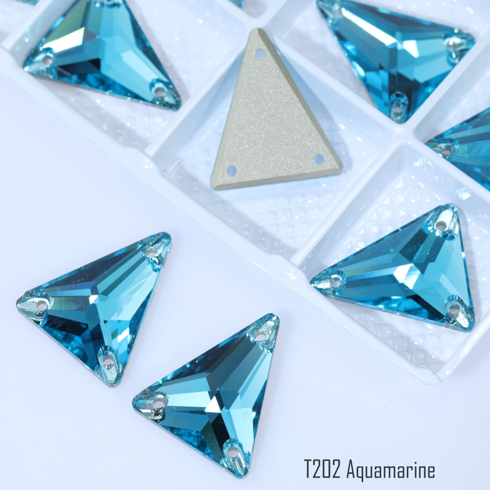 Sparkling Sewing Rhinestones Normal Color Slim Triangle Sew-on Stone 3271 Premium Grade Glass Crystal for DIY Crafts Bags Shoes