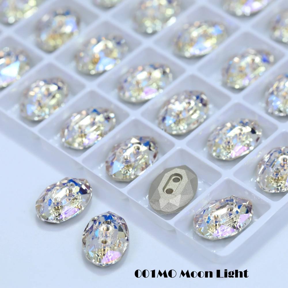 Normal Color Rhinestones Oval Buttons Stone-Design Version Superior Glass Crystal Sparkling Fancy DIY Wedding Dress Accessories