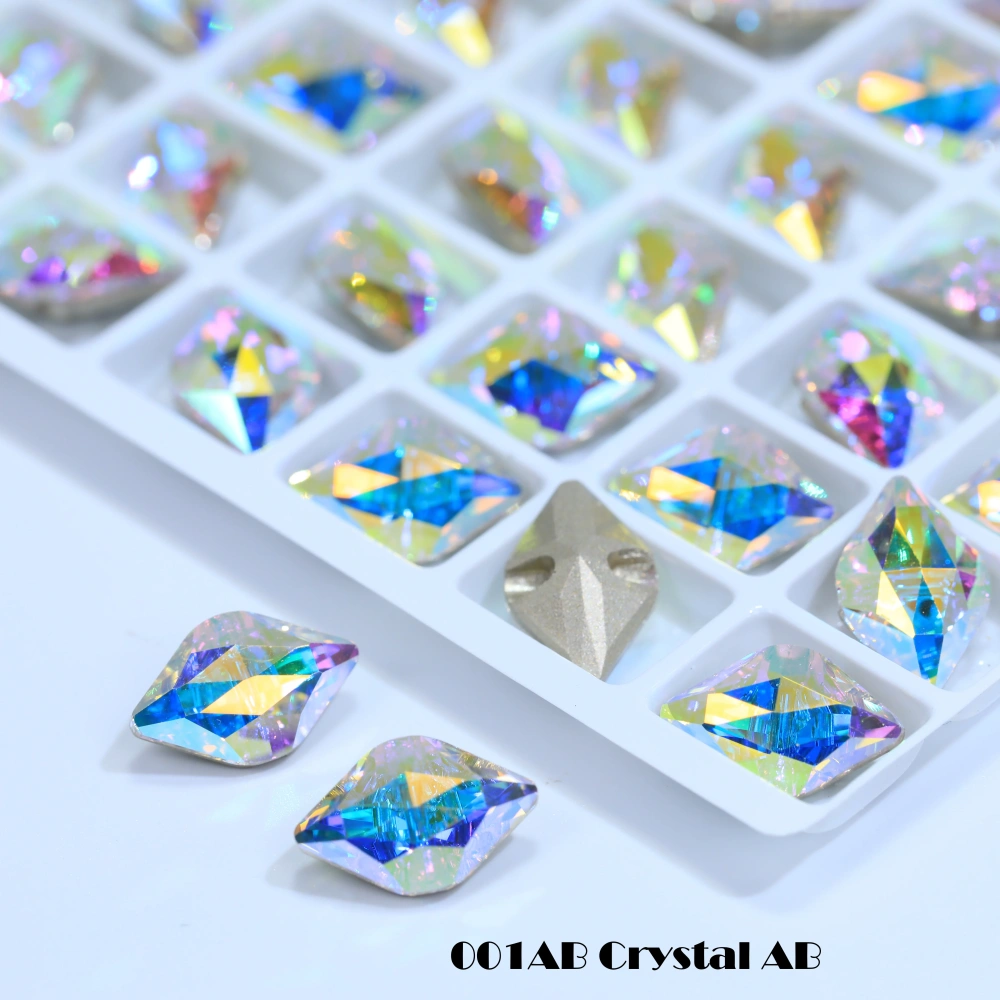 Lemon Cross Hole Glass Crystal Buttons for DIY Sewing Crafts Wedding Dress Blouse Kids Clothing Curtain and Bag Decoration