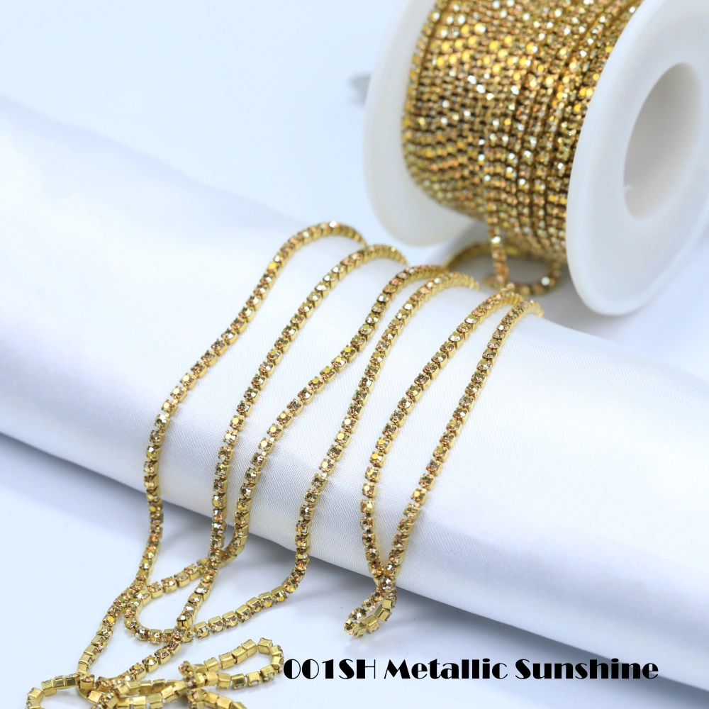Round Crystal Rhinestone Claw Chain Sparkling AB Color Gold/Silver Plated DIY Jewelry Wedding Dress Shoes Bags Crafts Decoration