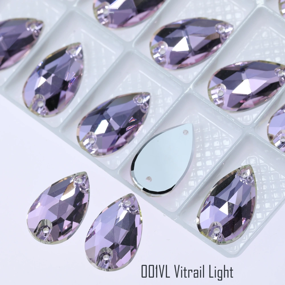 Top Quality Drop Sew On Rhinestone Glass Crystal AB Moonlight Sewing Stones For Garment Clothes Bags Flatback Sew on Rhinestones