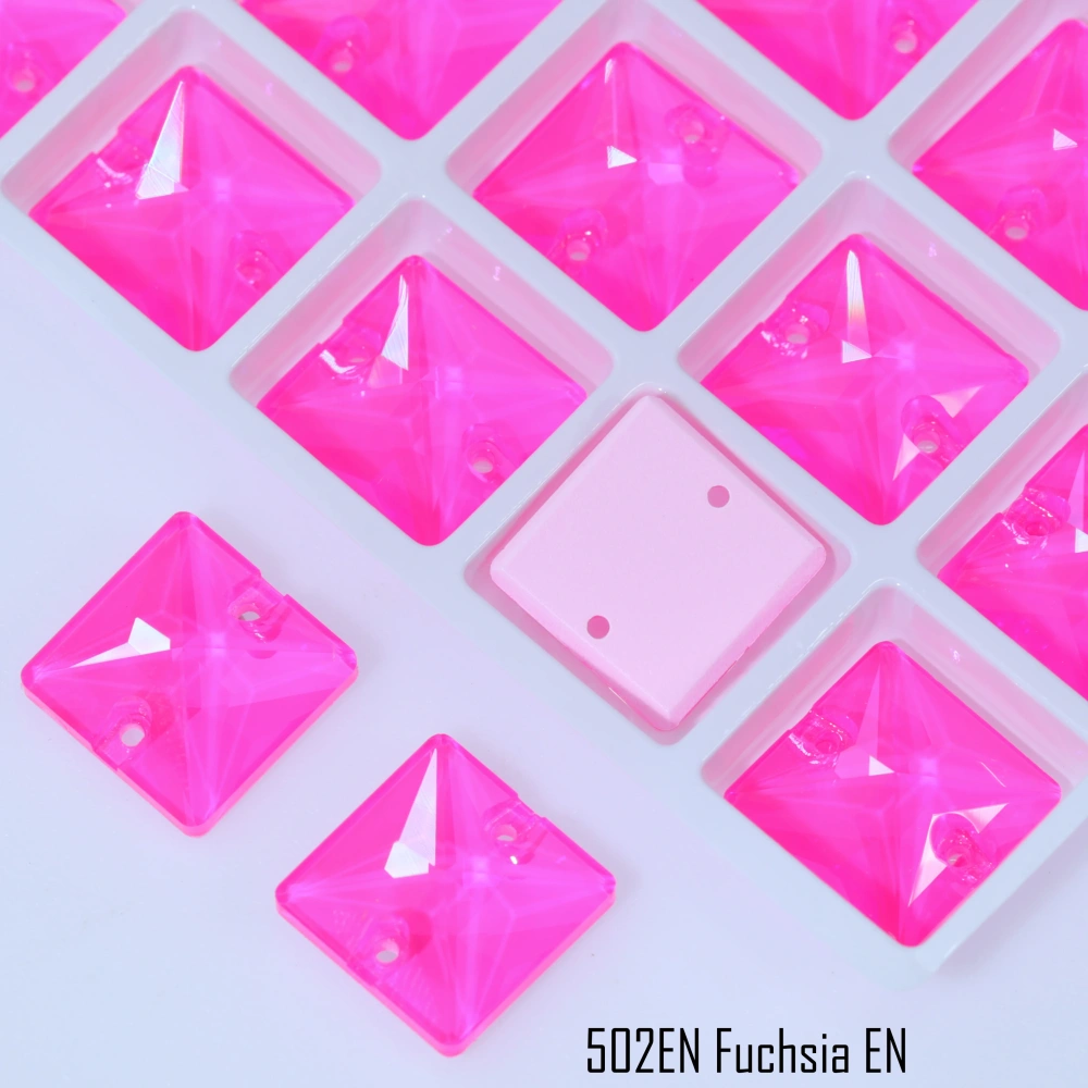 Luminous Square Sew-on Stone Crystal Paint Effect Top Grade Rectangle Glass Crystal Rhinestones Sparkling for Clothing Shoes bag