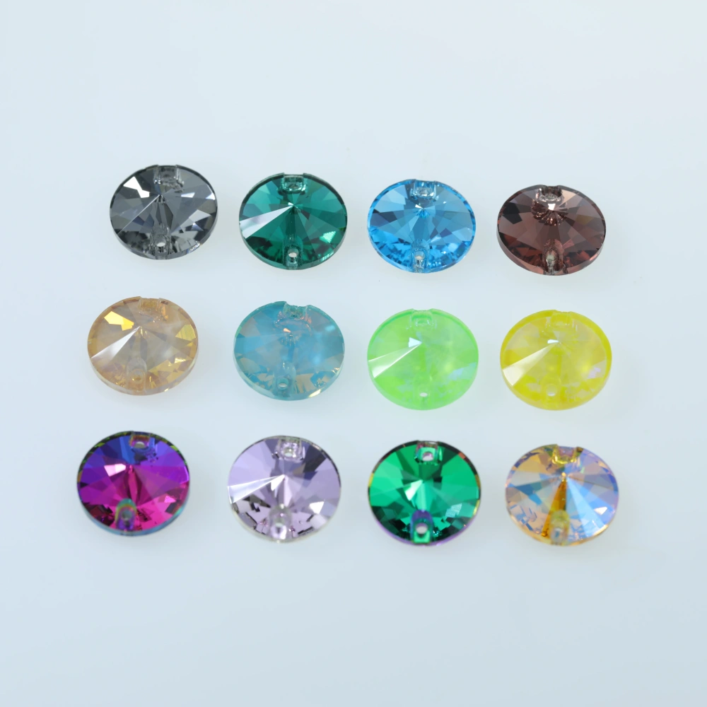 Various colors of high-quality K9 glass rhinestones with flat back for sewing, suitable for DIY clothing and wedding dresses