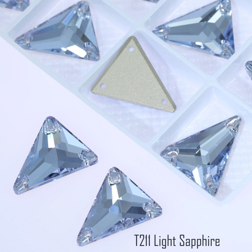 Sparkling Sewing Rhinestones Normal Color Slim Triangle Sew-on Stone 3271 Premium Grade Glass Crystal for DIY Crafts Bags Shoes