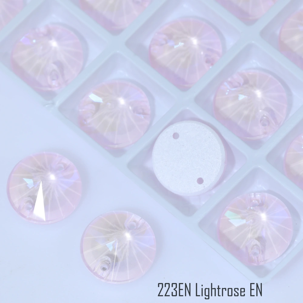 EN Rivoli Sew-On Glass Crystal Lead-Free Iridescent Sparkle DIY Embellishments For Garment Phone Case Hair Clip Craft Supplies