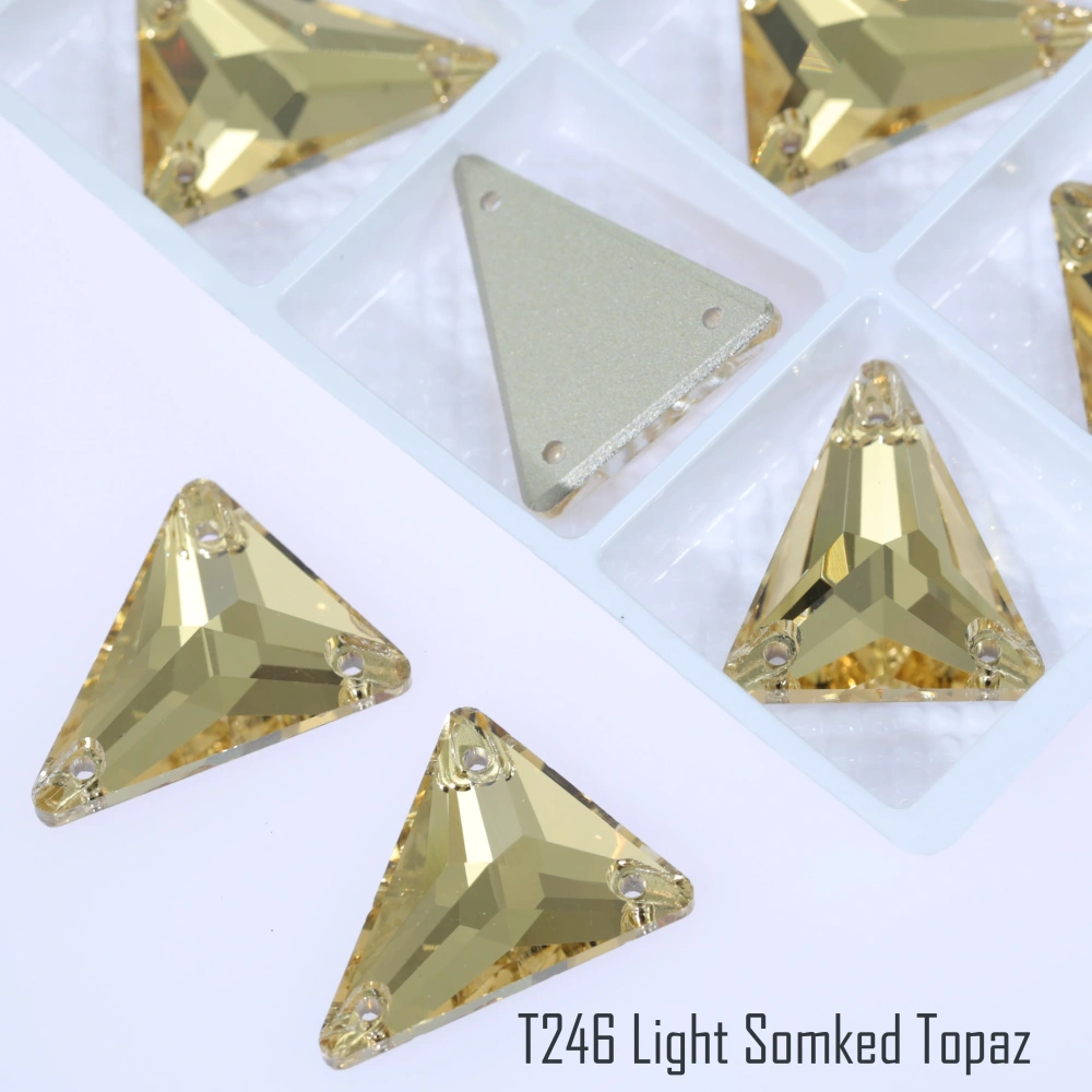 Sparkling Sewing Rhinestones Normal Color Slim Triangle Sew-on Stone 3271 Premium Grade Glass Crystal for DIY Crafts Bags Shoes