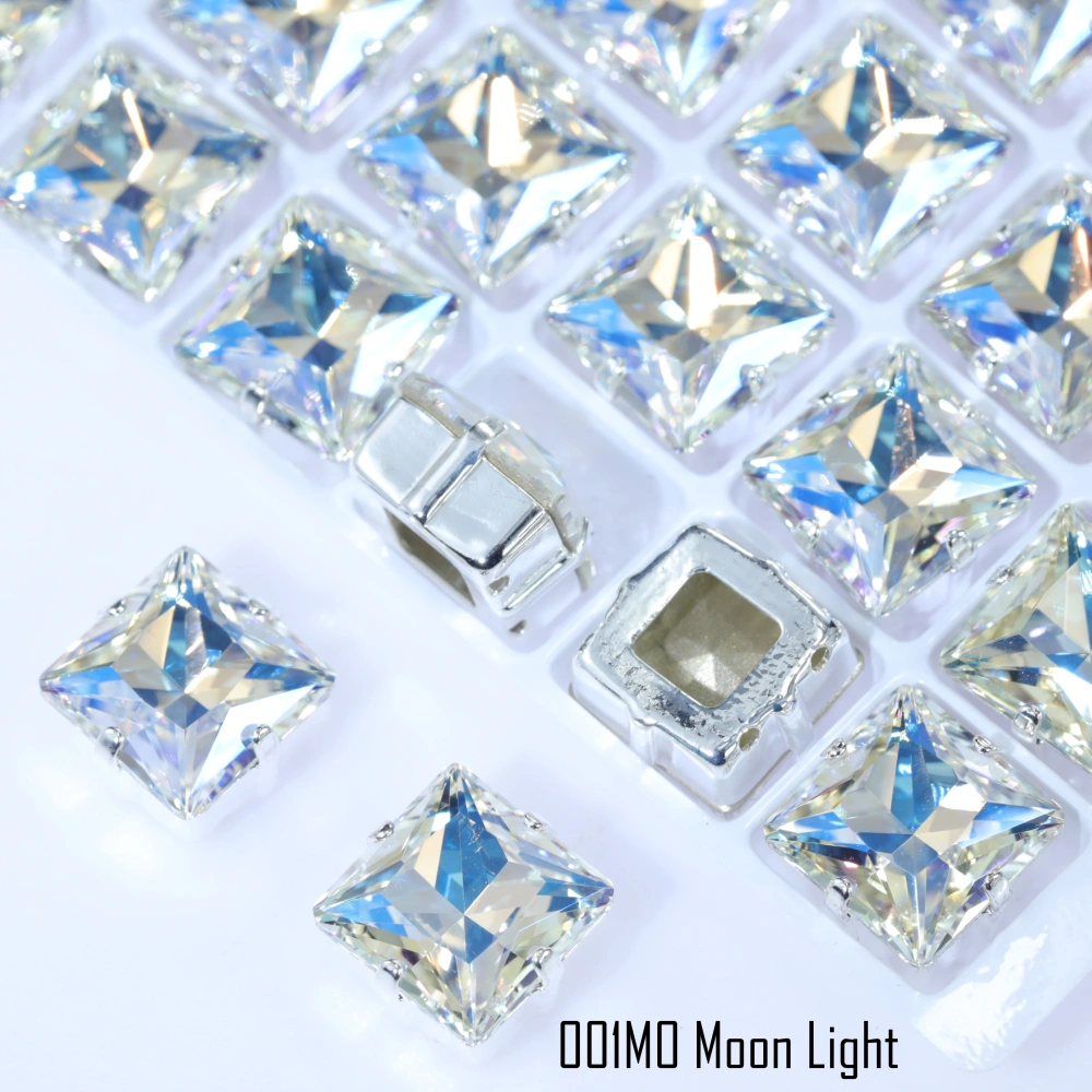 Crystal Plating Effect Princes Square Fancy Stone Claw-Set Rhinestones High-Shine Artificial Crystal DIY Accessoriesfor Wedding