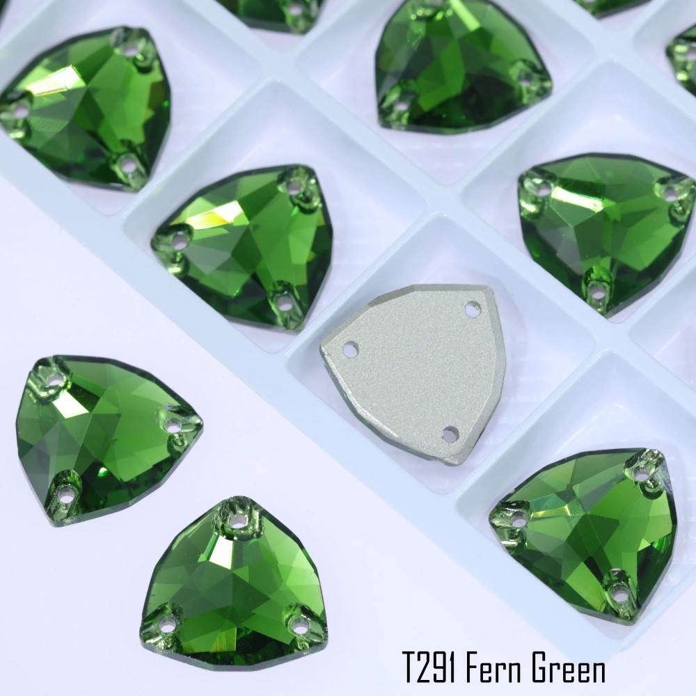 Triangle Sew on Stone Moonlight Glass Crystal Dazzling Hotfix Flatback Sewing Colorful Rhinestones For DIY Garment Clothes Bags