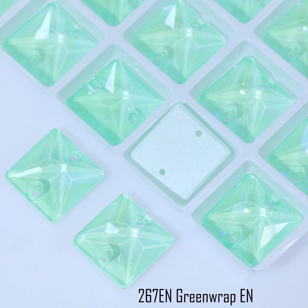 Luminous Square Sew-on Stone Crystal Paint Effect Top Grade Rectangle Glass Crystal Rhinestones Sparkling for Clothing Shoes bag