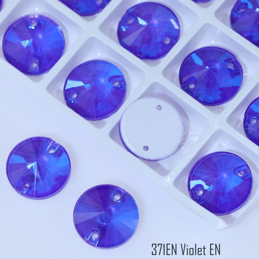 EN Rivoli Sew-On Glass Crystal Lead-Free Iridescent Sparkle DIY Embellishments For Garment Phone Case Hair Clip Craft Supplies