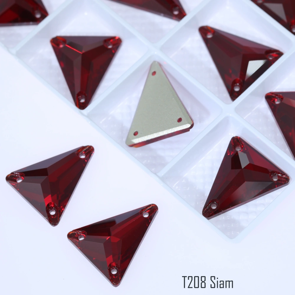 Sparkling Sewing Rhinestones Normal Color Slim Triangle Sew-on Stone 3271 Premium Grade Glass Crystal for DIY Crafts Bags Shoes