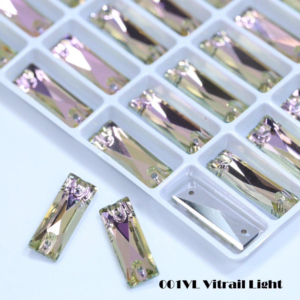 White Coated Cosmic Baguette Sew On Stones Long Glass Crystal Wedding Party Decor Nail Art DIY Craft Ornaments Craft Supplies