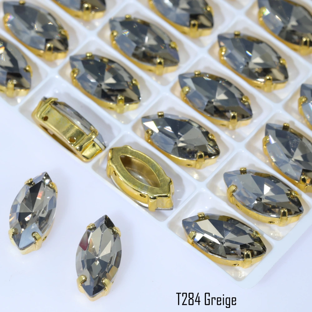 Marquise Claw Rhinestones Premium Glass Crystal Iridescent Color Coated Sparkling Shine Sew On Stones Clothing Phone Case DIY