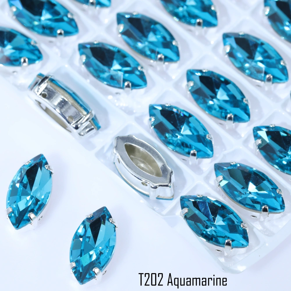 Marquise Claw Rhinestones Premium Glass Crystal Iridescent Color Coated Sparkling Shine Sew On Stones Clothing Phone Case DIY