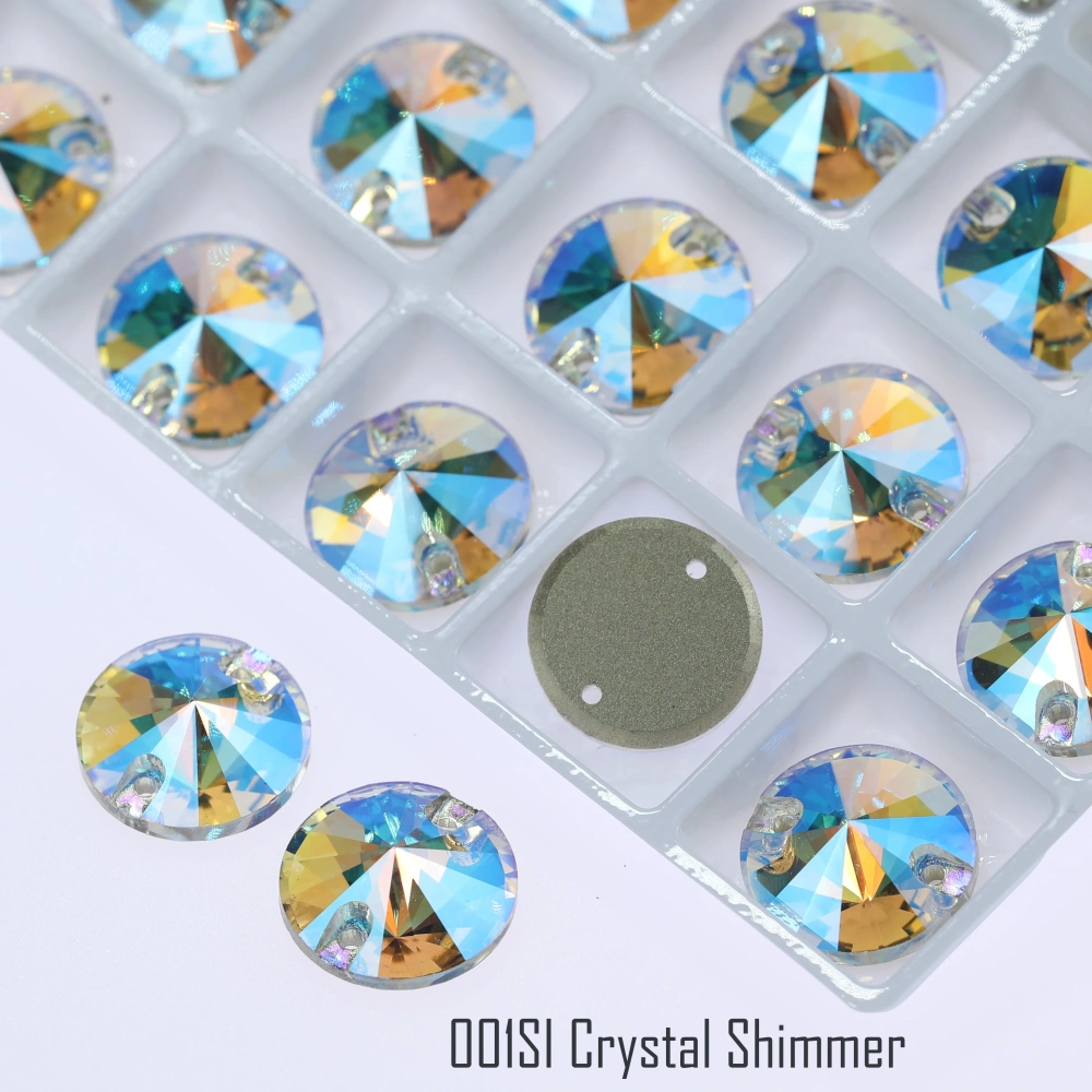 Rivoli Sew-on Stone Crystal Plating Effect Sparkling Fancy Sewing Stones Glass Crystal Rhinestones for DIY clothing and wedding