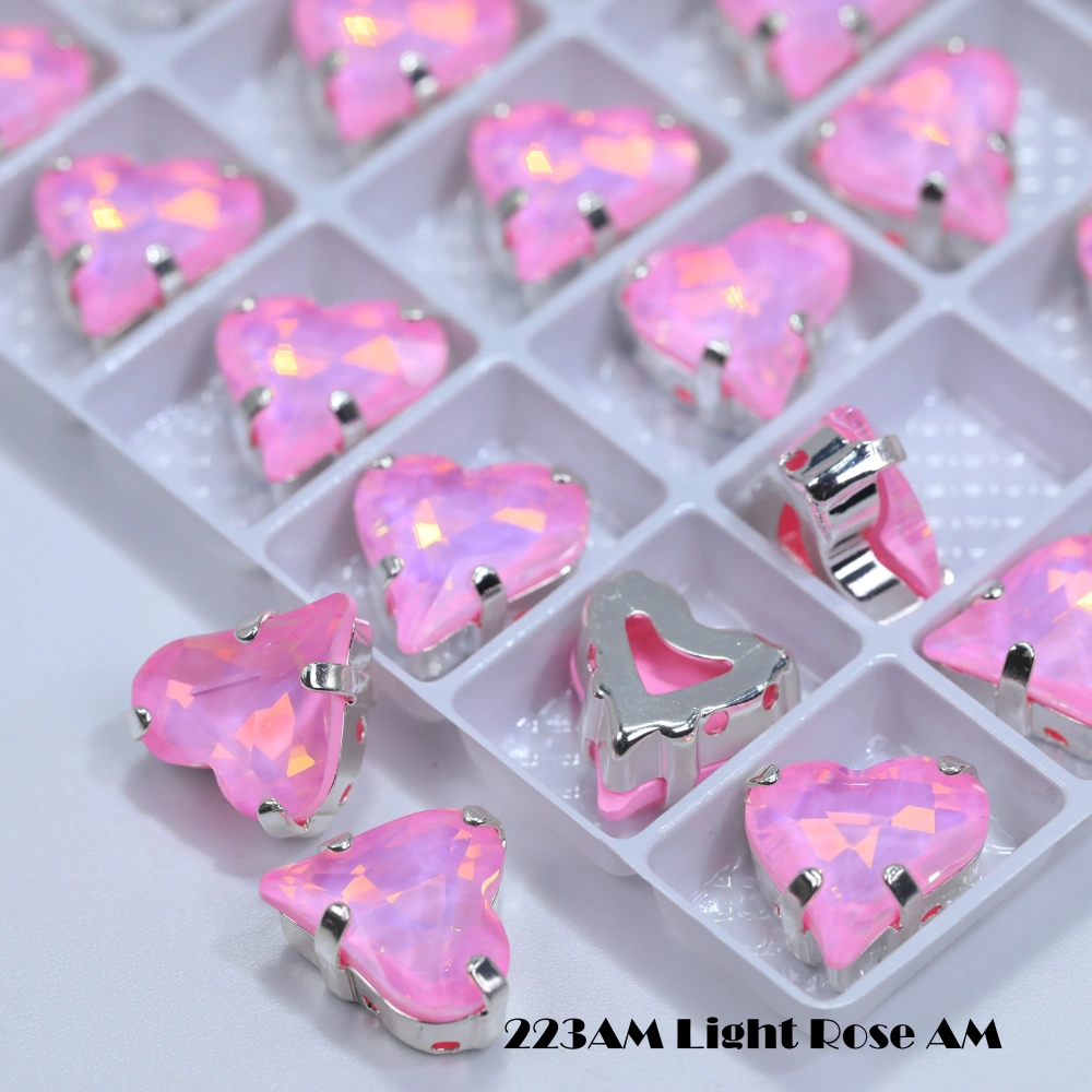 Sweet Heart Fancy Stone Claw Rhinestones Bright Lacquer Finish Plating Effect Top Quality Shine Crystal for Clothing Decoration