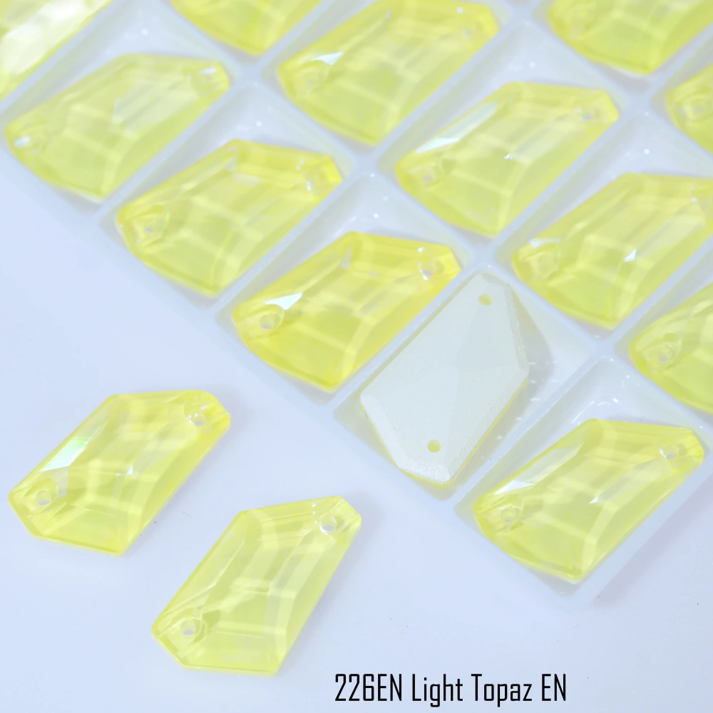 De-Art Luminous Glass Crystal Sew-on Stones Top Quality Plaint Effect Sparkling Fancy Flat Back Rhinestones for Sewing Shoes Bag