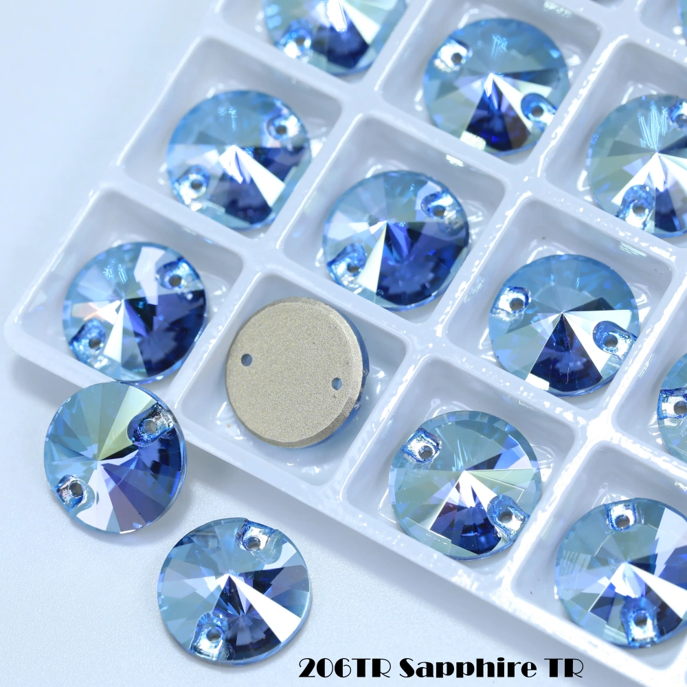 Top-Tier Sparkling Rivoli Glass Crystal Sew-on Stone Premium Garment Accessories DIY for Shoes Bags clothing and wedding dresses