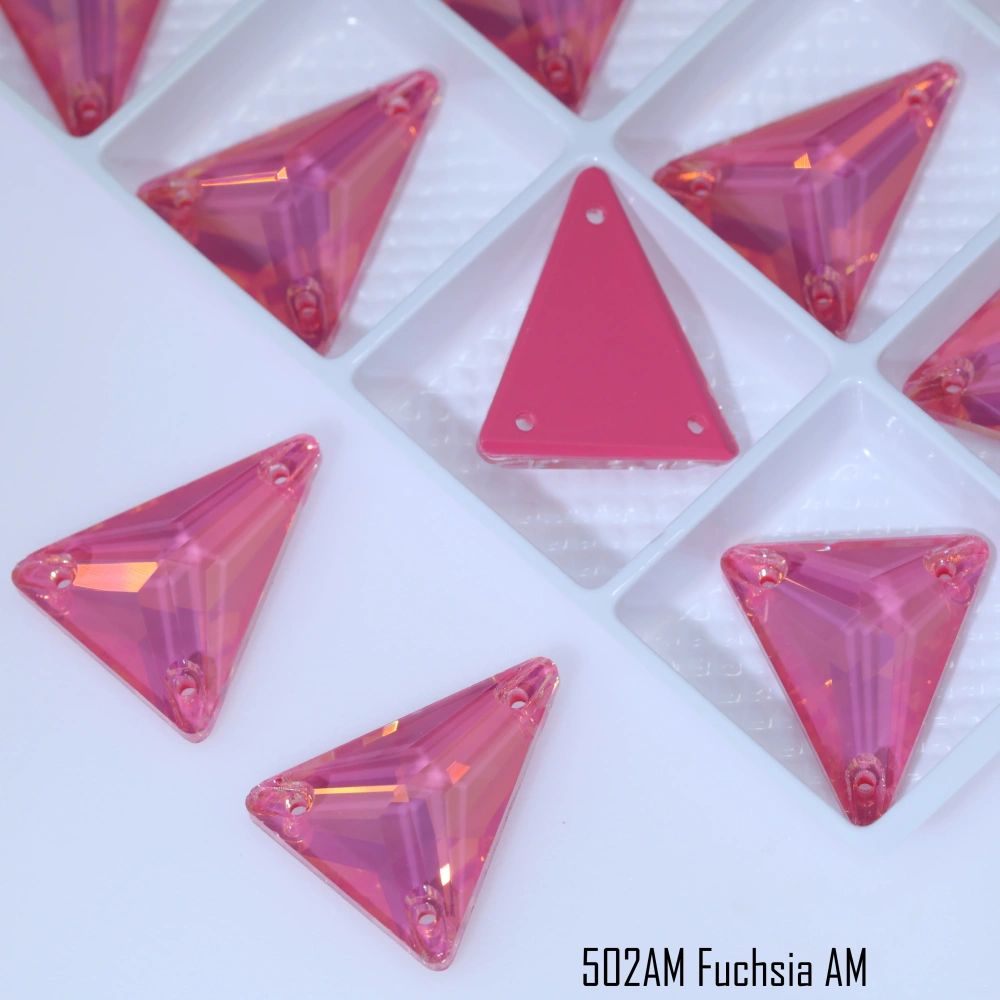 Slim Triangle Sew-on Stone Crystal Paint Effect AM EN Glass Sewing Rhinestone For Clothing Wedding Dress Sparkling Fancy Sewing