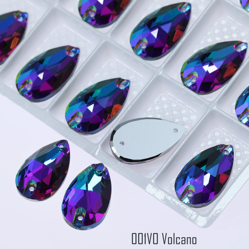 Top Quality Drop Sew On Rhinestone Glass Crystal AB Moonlight Sewing Stones For Garment Clothes Bags Flatback Sew on Rhinestones