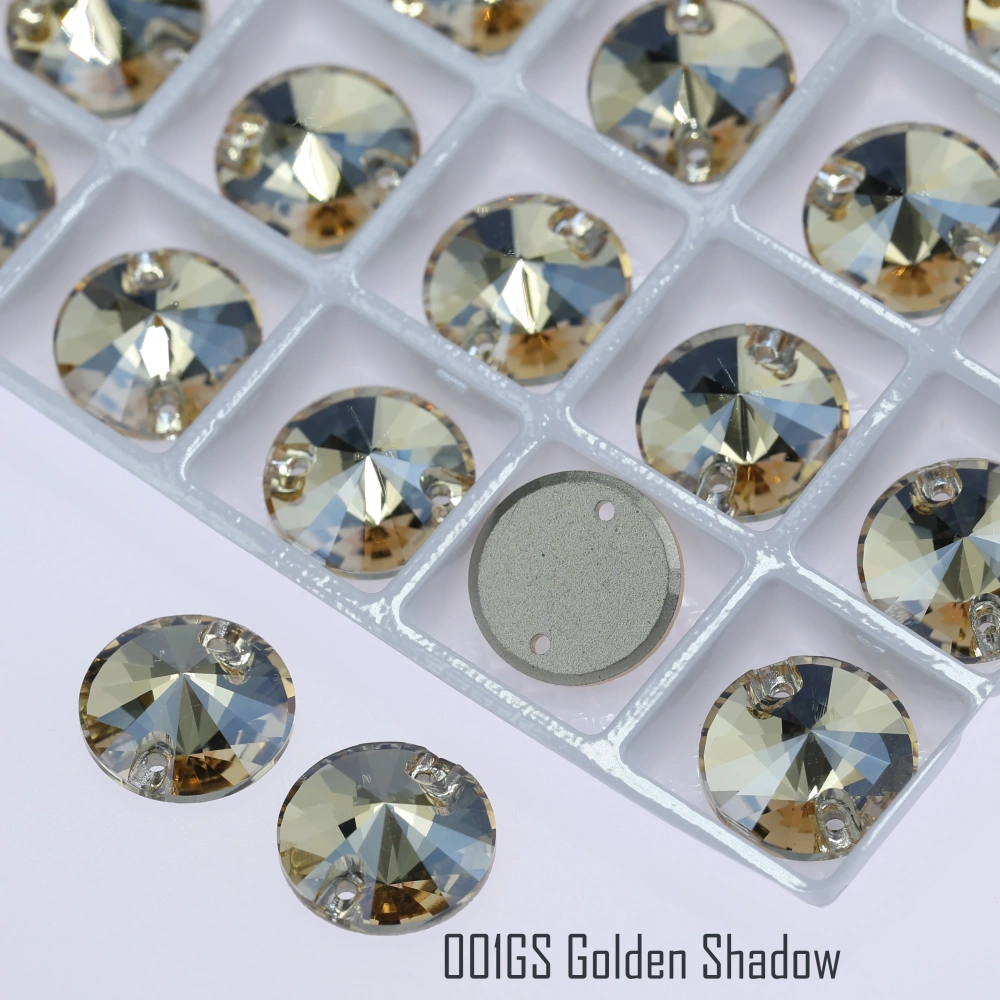 Rivoli Sew-on Stone Crystal Plating Effect Sparkling Fancy Sewing Stones Glass Crystal Rhinestones for DIY clothing and wedding