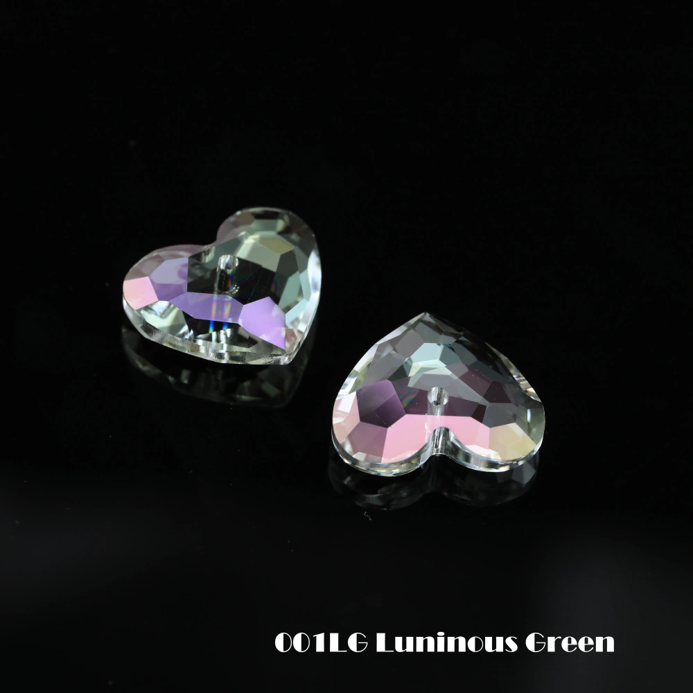 Shiny Single Hole Rhinestones Truly in Love Heart Pendant Crystal Stones For DIY Jewelry Making Necklace Earring Handmade Crafts