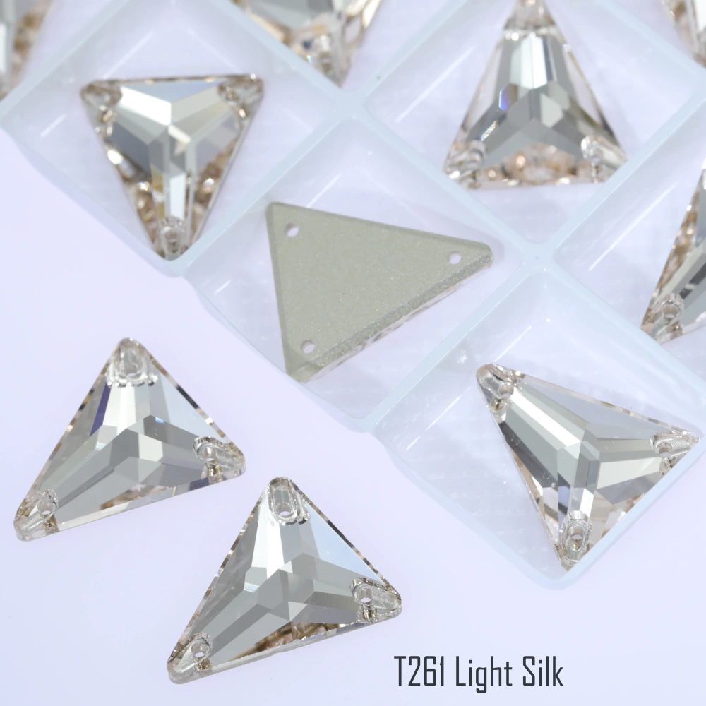 Sparkling Sewing Rhinestones Normal Color Slim Triangle Sew-on Stone 3271 Premium Grade Glass Crystal for DIY Crafts Bags Shoes