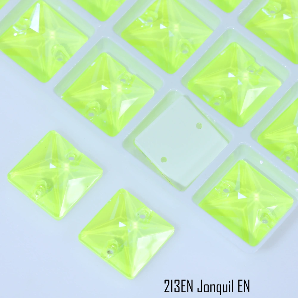 Luminous Square Sew-on Stone Crystal Paint Effect Top Grade Rectangle Glass Crystal Rhinestones Sparkling for Clothing Shoes bag