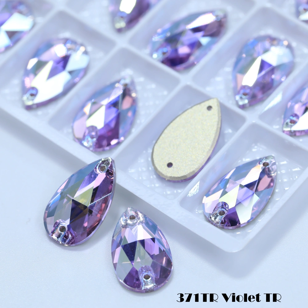 Drop TR Effect Transmission Silk Siam Glass Crystal Sewing Stones Flatback Sew on Rhinestones For Garment Clothes Bags
