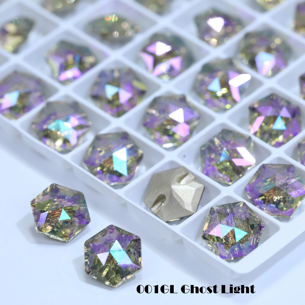 Hexagon Cross Hole Shank Buttons Metal Alloy Fasteners for Clothing Coat Jacket Shirt DIY Sewing Craft Accessories