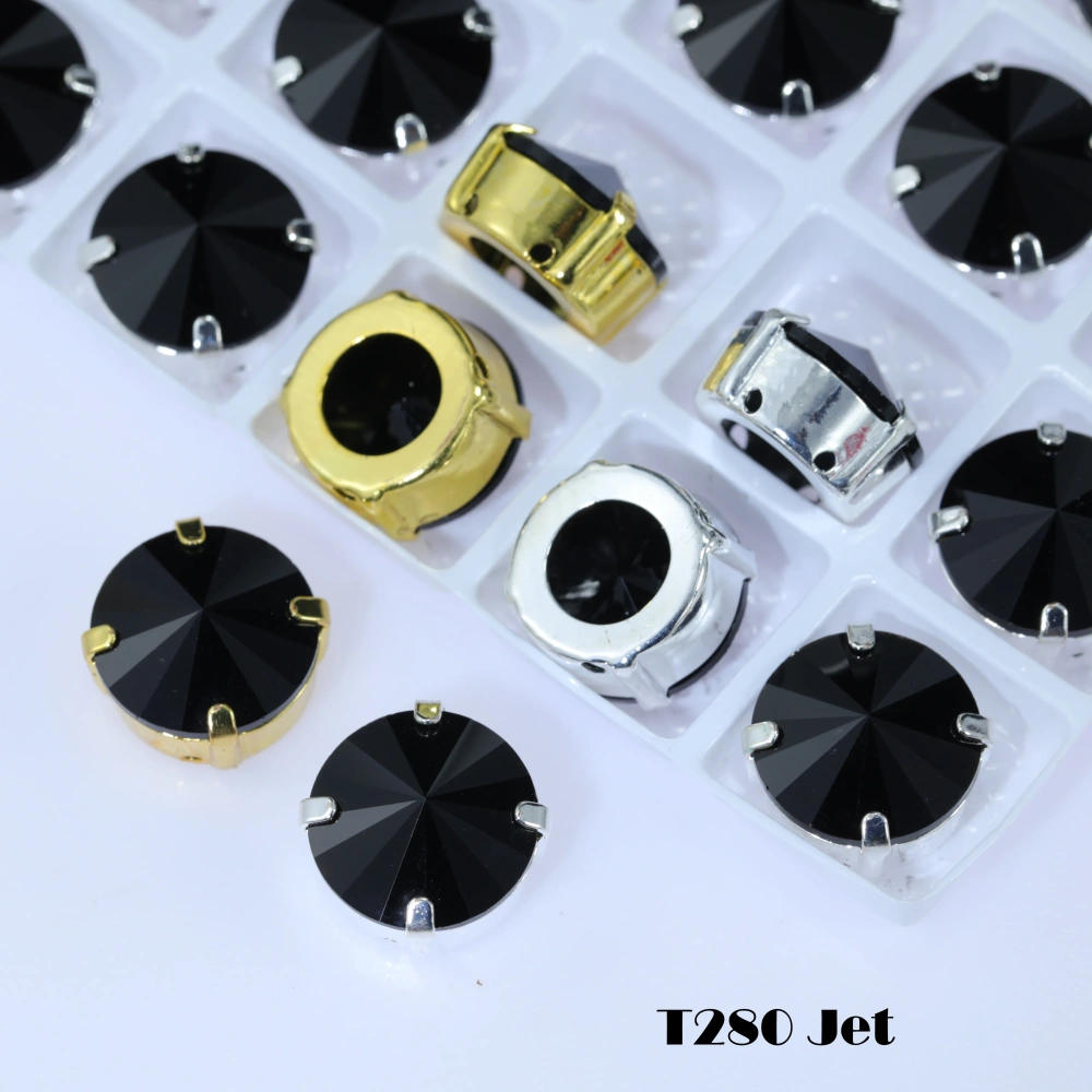 Premium Satellite Shape Sew-on Rivoli Fancy Stones Color Coated Glass Strass Bling DIY Craft Phone Case Deco Hair Bows Clothing