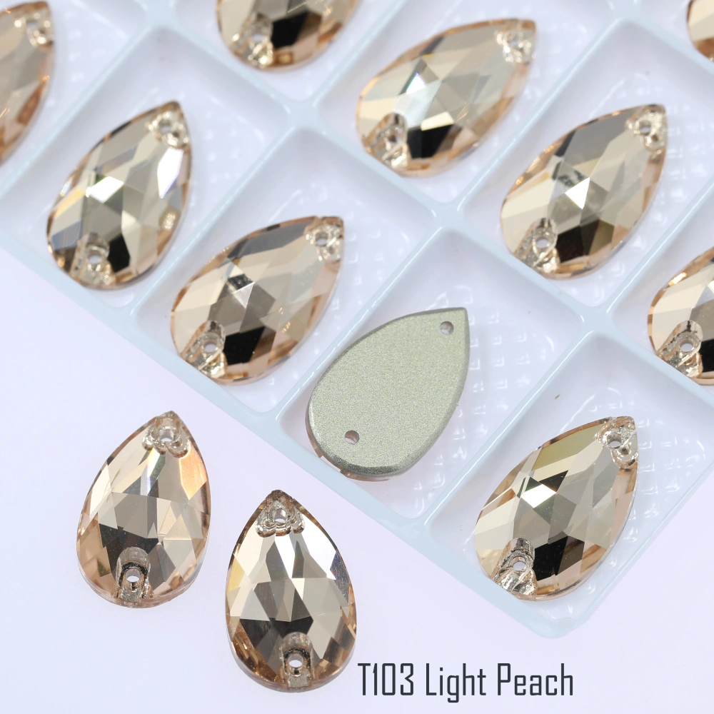 Drop Rhinestone Teardrop Sew On Rhinestone Flatback Crystal Glass Strass Sewing Stones For Clothes Decoration Top Quality Rose