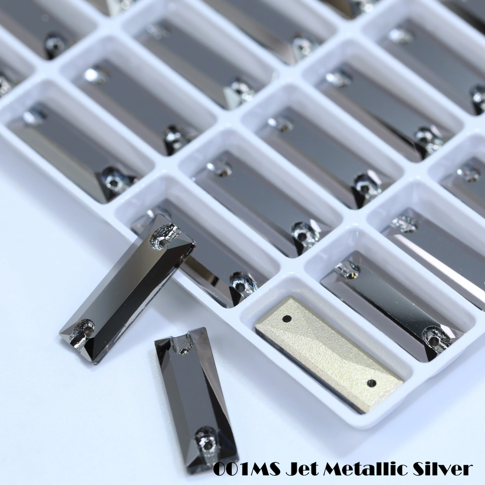 White Coated Cosmic Baguette Sew On Stones Long Glass Crystal Wedding Party Decor Nail Art DIY Craft Ornaments Craft Supplies