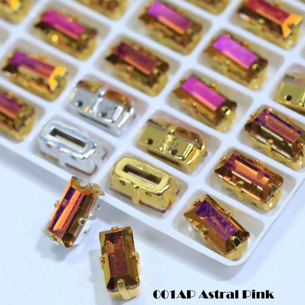 Top Quality White Plated Glass Crystal Baguette Rectangle Pointed Back Sewon law Rhinestones Shiny Fancy Loose Stones AB GL DIY