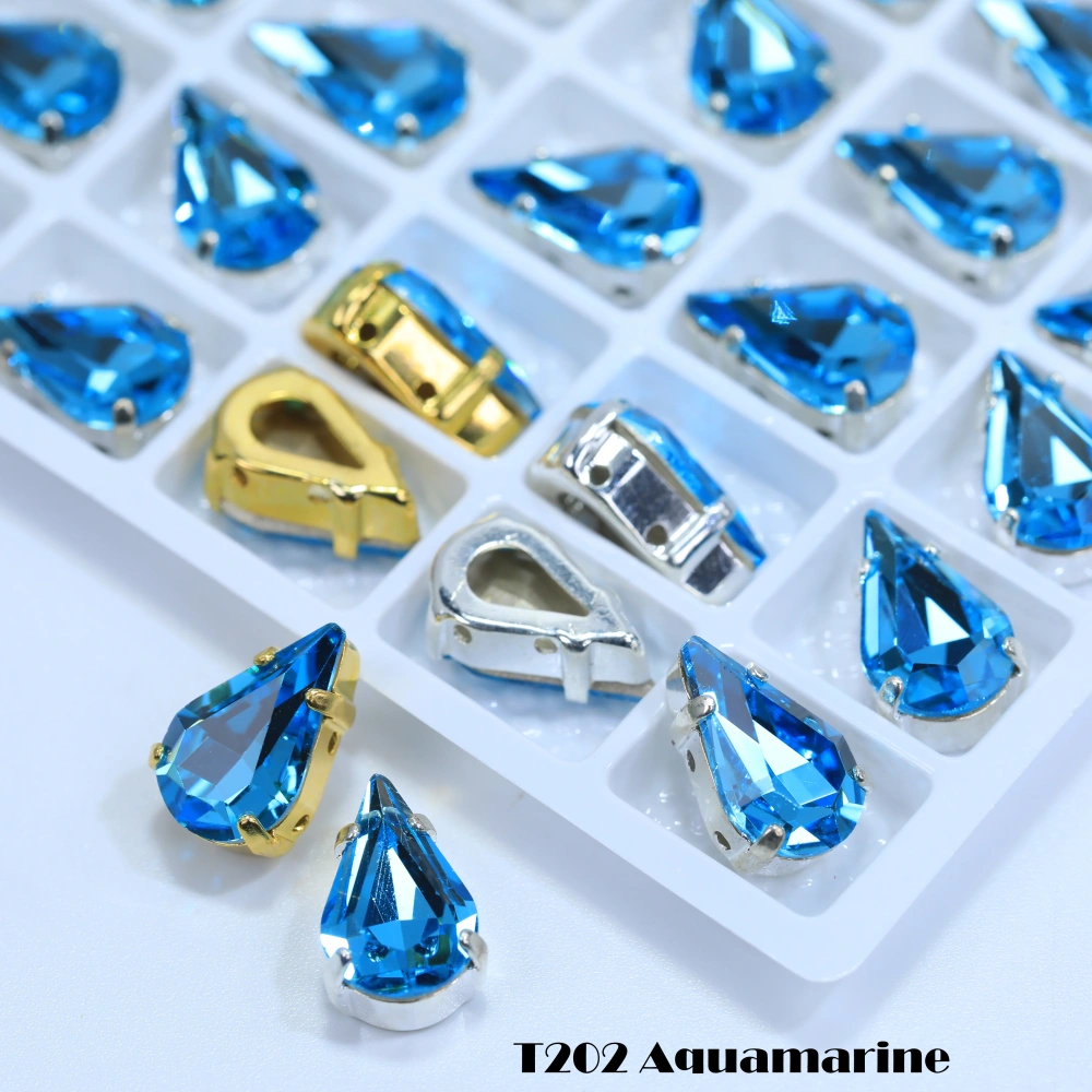 Top Grade Glass Thin Claw Rhinestones Pointed Back Sew on Crystals in Mixed Colors Garment Shoes Bags DIY Crafts Jewelry Wedding