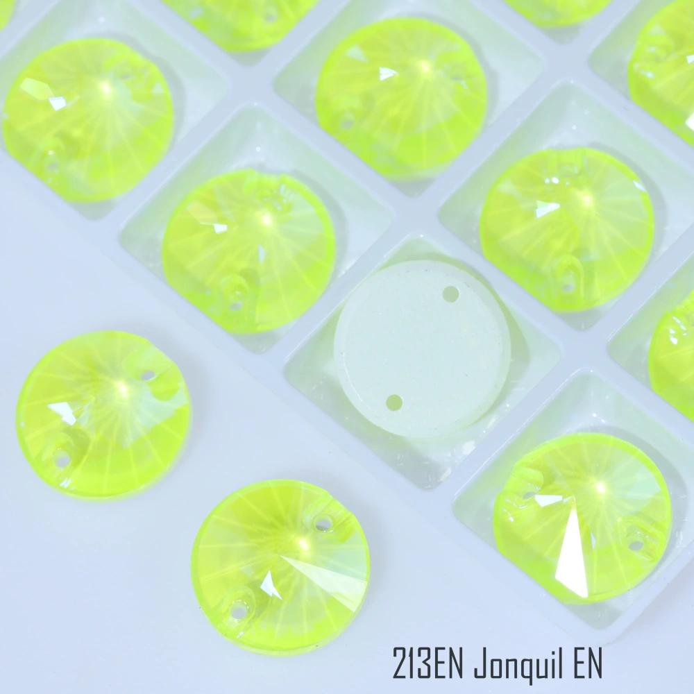 EN Rivoli Sew-On Glass Crystal Lead-Free Iridescent Sparkle DIY Embellishments For Garment Phone Case Hair Clip Craft Supplies