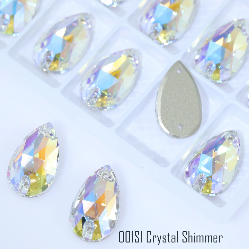 Top Quality Drop Sew On Rhinestone Glass Crystal AB Moonlight Sewing Stones For Garment Clothes Bags Flatback Sew on Rhinestones