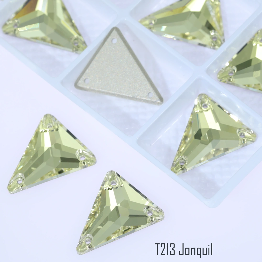 Sparkling Sewing Rhinestones Normal Color Slim Triangle Sew-on Stone 3271 Premium Grade Glass Crystal for DIY Crafts Bags Shoes