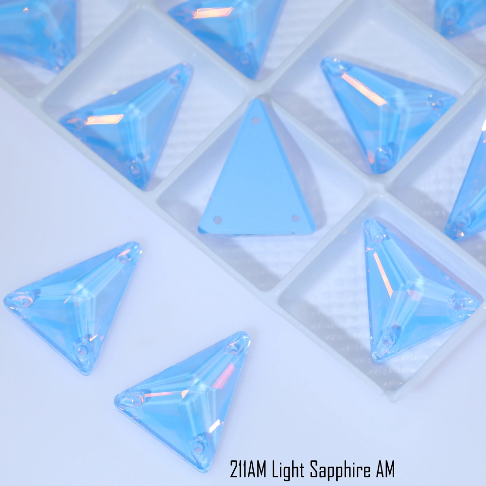 Slim Triangle Sew-on Stone Crystal Paint Effect AM EN Glass Sewing Rhinestone For Clothing Wedding Dress Sparkling Fancy Sewing