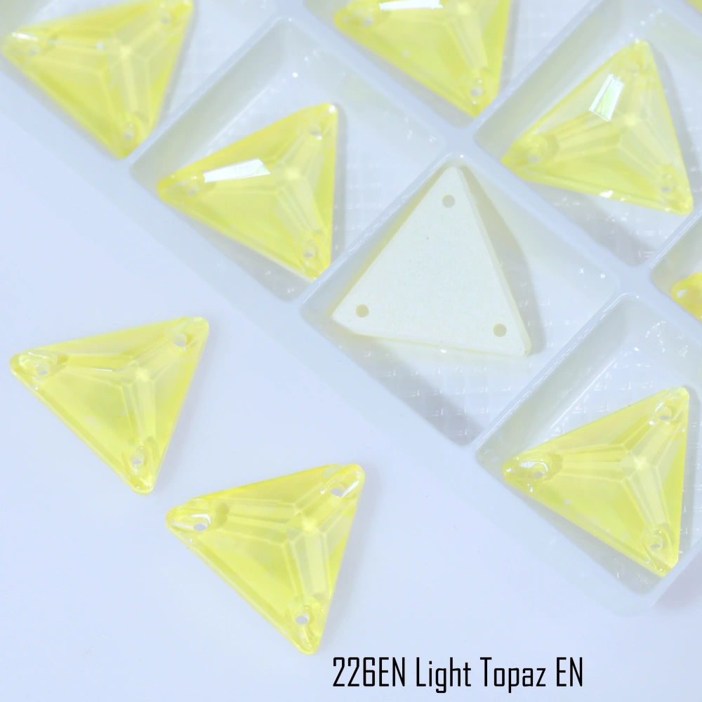 EN Triangle Sew-on Stone Crystal Paint Effect Top Quality Sparkling Fancy glass Rhinestones Glass Sewing Stones for Clothing