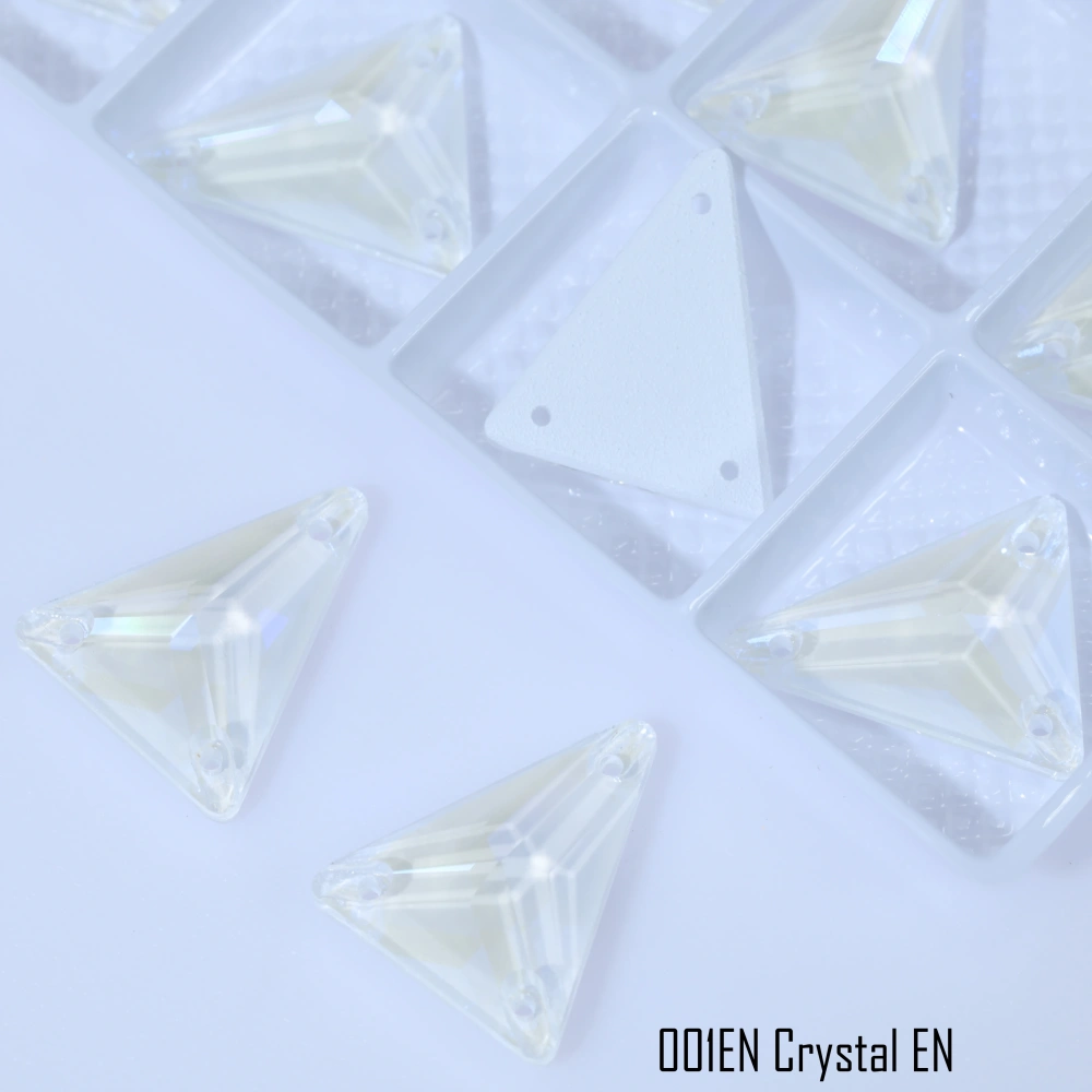 Slim Triangle Sew-on Stone Crystal Paint Effect AM EN Glass Sewing Rhinestone For Clothing Wedding Dress Sparkling Fancy Sewing