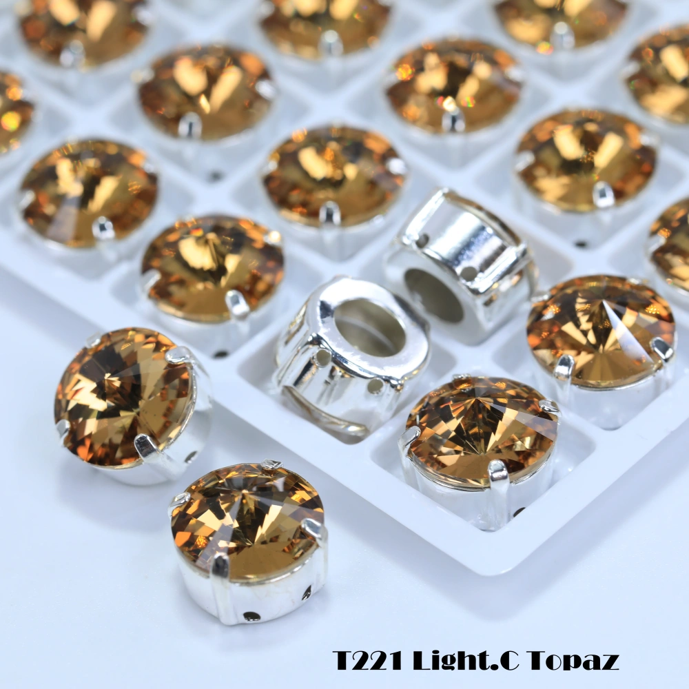 Premium Satellite Shape Sew-on Rivoli Fancy Stones Color Coated Glass Strass Bling DIY Craft Phone Case Deco Hair Bows Clothing