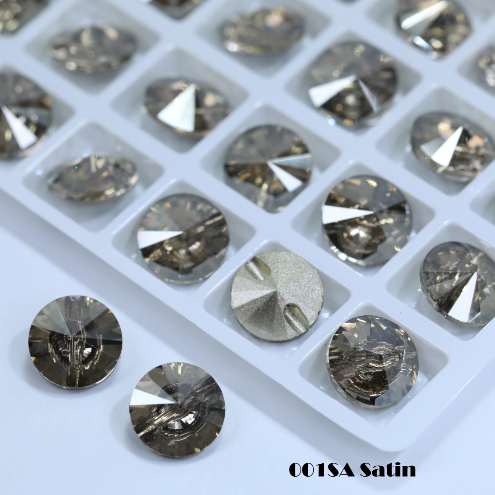 Shiny Crystal Rhinestone Buttons Satellite Horizontal Hole Buttons, High Quality Clothing Accessories for Wedding Dresses Bag
