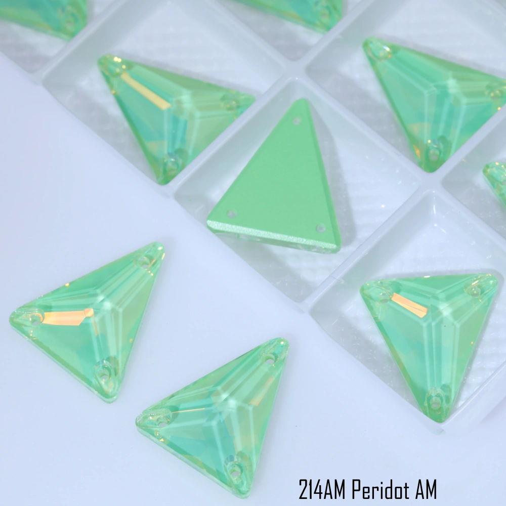 Slim Triangle Sew-on Stone Crystal Paint Effect AM EN Glass Sewing Rhinestone For Clothing Wedding Dress Sparkling Fancy Sewing
