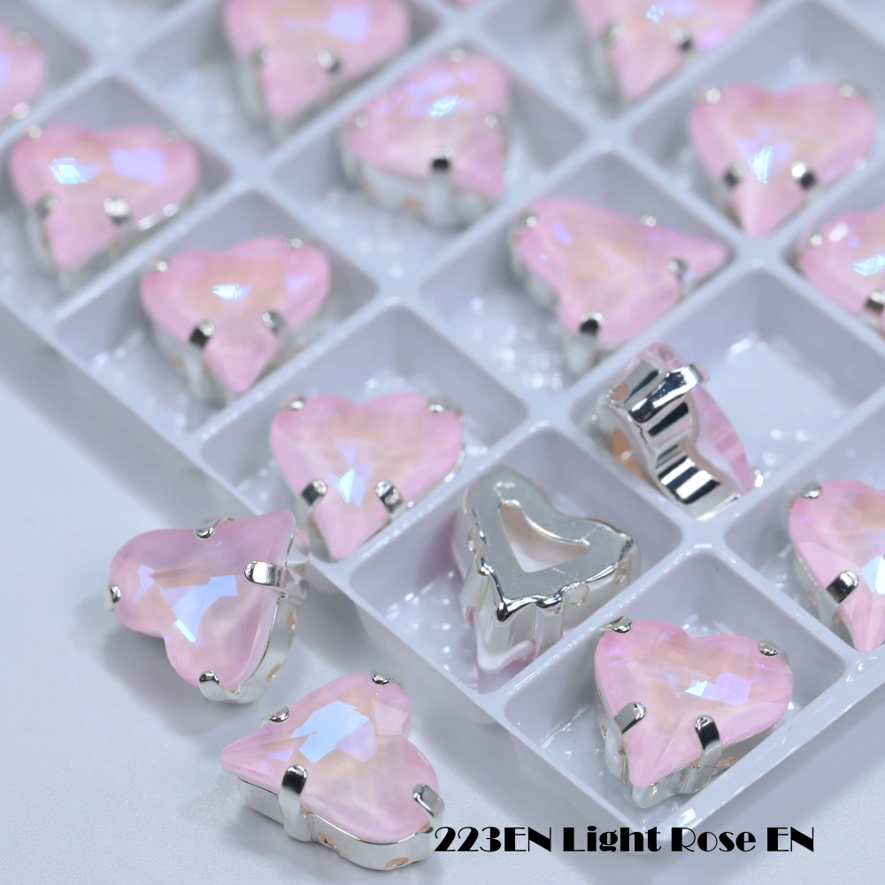 Sweet Heart Fancy Stone Claw Rhinestones Bright Lacquer Finish Plating Effect Top Quality Shine Crystal for Clothing Decoration