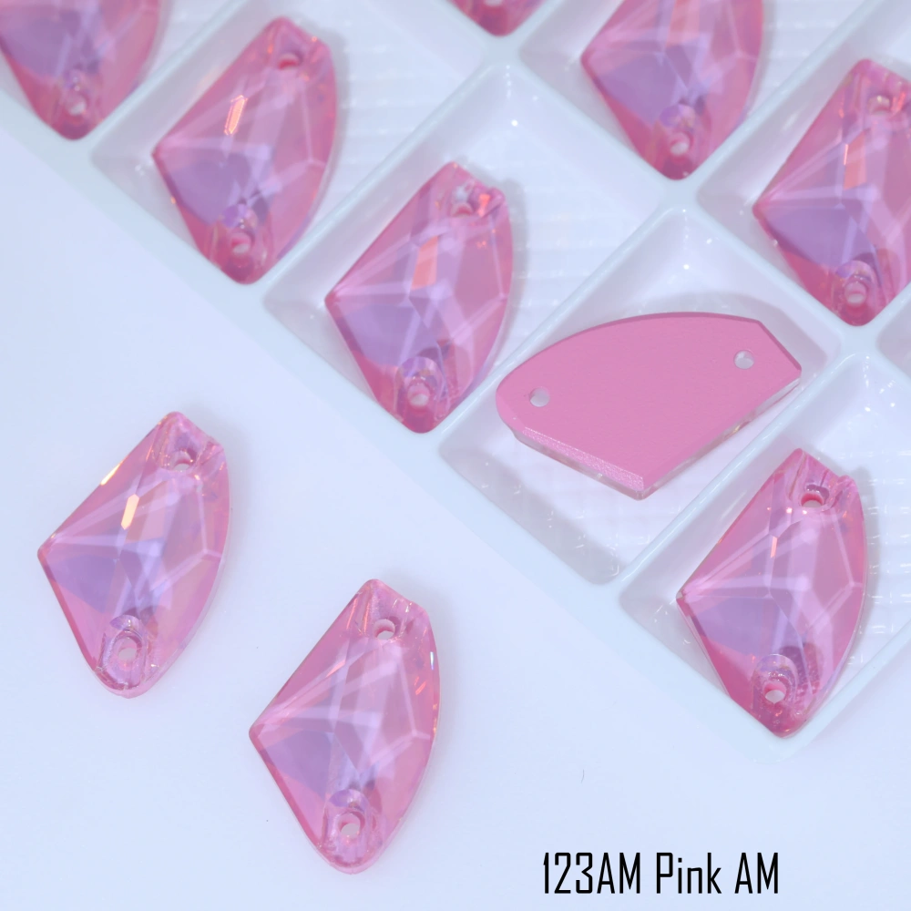 Rhinestone Galactic Sew-on Stone Crystal Paint Effect AM Top Quality Glass Crystal Sewing Stones for Clothing Flatback  Rose